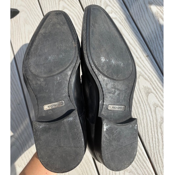 Magnanni Mens Marco Monk Strap Loafer Size 8.5 M Black Leather Buckle Dress Shoe